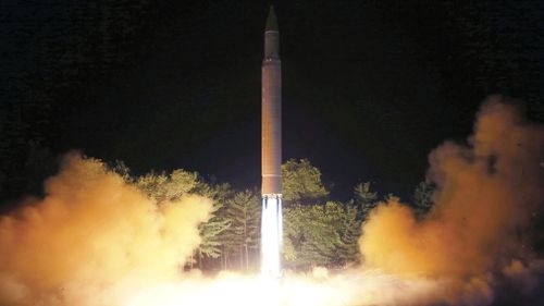 North Korea recently tested an intercontinental ballistic missile, or ICBM. (AAP)