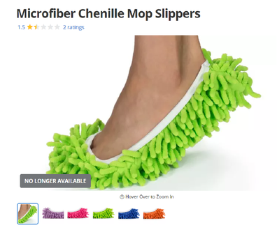 An ad for mop slippers on Groupon.