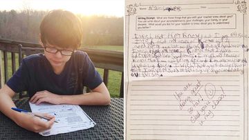 Year Eight North Carolina boy Austin has penned a letter to his teacher describing the challenges he experiences due to his autism and other conditions. (Facebook/Amy Preslar Saunders/Love What Matters)