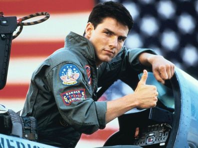 Tom Cruise plays Lieutenant Pete 'Maverick' Mitchell in Top Gun.