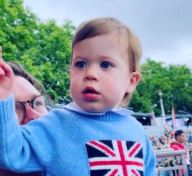 August Brooksbank is mesmerised listening to Ed Sheeran perform during the Platinum Jubilee pageant