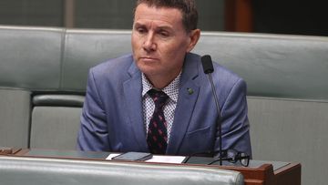 Member for Bowman, Andrew Laming during a division in the House of Representatives at Parliament House in Canberra on  Thursday 3 June 2021. fedpol Photo: Alex Ellinghausen