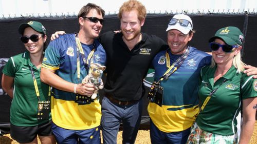 Prince Harry met Australian athletes. (AFP)