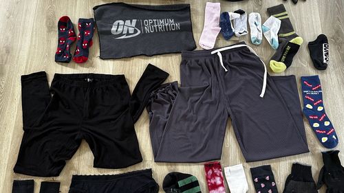 A photo of a series of clothes stolen by a cat in New Zealand.