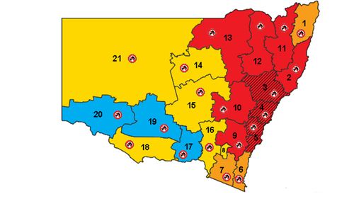 The fire rating for Tuesday, November 12, was dire for much of NSW.