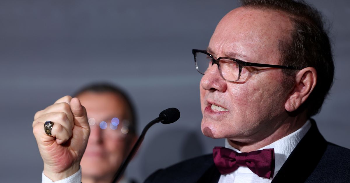 Kevin Spacey returns to spotlight to receive award at Cannes gala