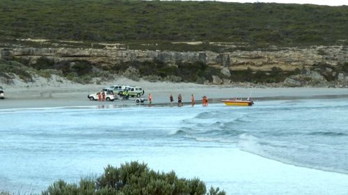 Rescue crews intercepted the boat and the man was transferred onto that vessel and brought to shore.