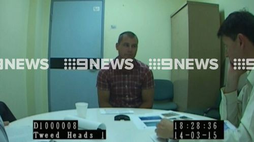 Michael Martin during his police interview. (9NEWS)