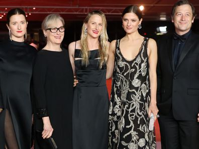 Mark Ronson, Grace Gummer, Mamie Gummer, Meryl Streep, Louisa Jacobson, Henry Wolfe and Tamryn Storm Hawker in December 2023.