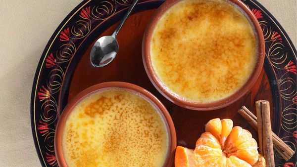 Orange and cinnamon creme brulee