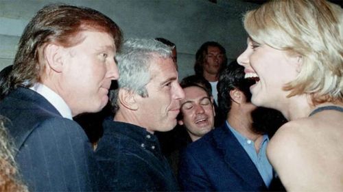 Donald Trump and Jeffrey Epstein together.