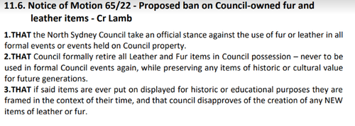 The council motion