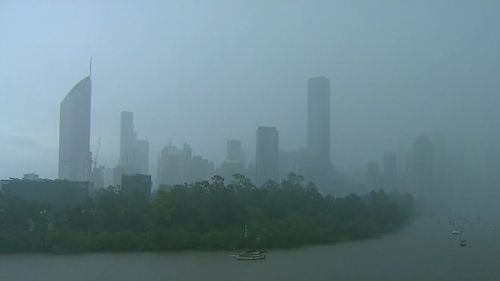 Brisbane overcast rain and storms.