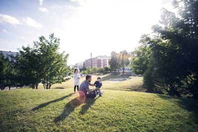 The couple met at a park where their children were playing.