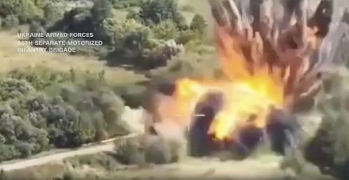 The Ukrainian military said the two bridges near the border with Ukraine's Kharkiv region were being used by the Russian military to resupply their troops.