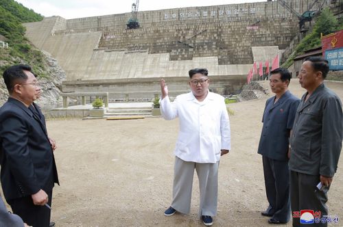 Kim was left 'speechless' and 'extremely enraged' after he was briefed about the slow progress of the plant. Picture: AP.