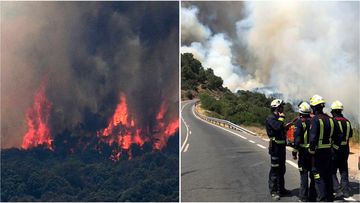 Firefighters are battling several blazes across Spain's Toledo and Madrid provinces.