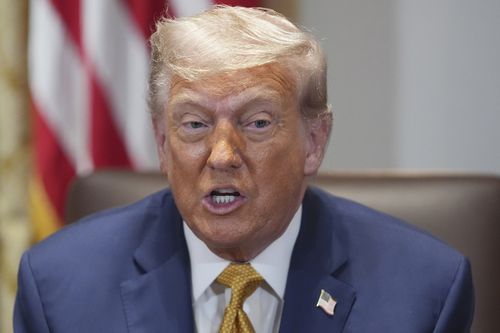 President Donald Trump speaks during a cabinet meeting