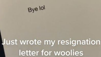 Woolies resignation letter