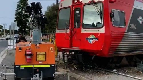 A train which crashed through a buffer at the end of a track in Adelaide on Tuesday night was in an out-of-control slide for more than half a minute, 9News can reveal.