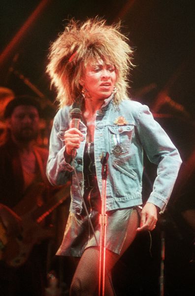 Tina Turner performs on stage at Wembley Arena during her 'Private Dancer' tour, March 1985 in London, England