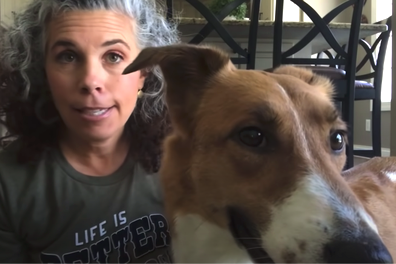 Renee Hayden with her rescue dog Pollux.