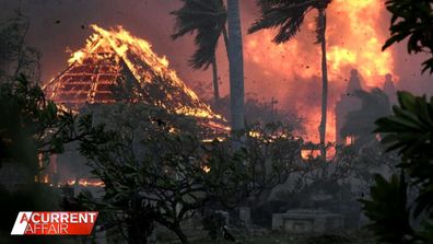 Strong wind from the hurricane caused the flames to move rapidly on the island of Maui. 