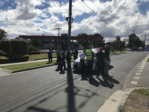 It's believed a device was located at the back of the petrol station. (9NEWS)