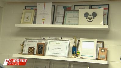 Shane Cuthbert's accolades are on display in his office.