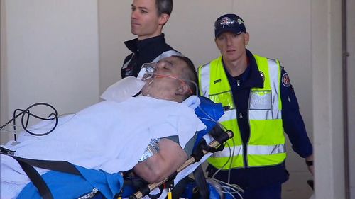 Witnesses who saw the smoke were quick to rush in and save the resident and his carer. Picture: 9NEWS