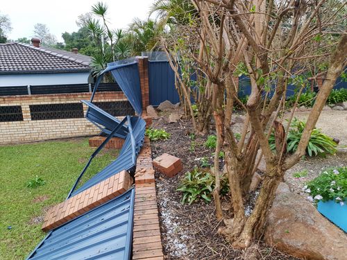 Amy Stevenson's fence was destroyed in the storm.