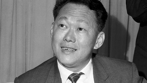 Singapore Prime Minister Lee Kuan Yew sporting a haircut you could set your watch to.