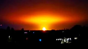 A large explosion near the city of Oxford lit up the night sky.