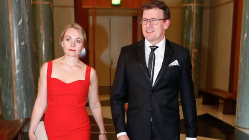 Rachelle Miller and Alan Tudge at the Midwinter Ball in 2017.