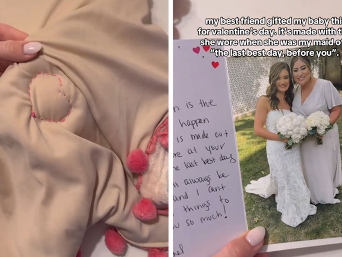 bridesmaid dress into baby gift Wedding Dress Into Custom Baby Heart Lovey main image 1