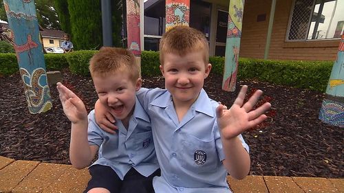 Four sets of twins start kindergarten in NSW Hunter region.