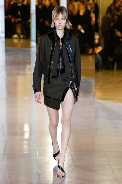 Leading the new guard of sexy at Anthony Vaccarello? Thigh-high splits and down-to-there plunging necklines.