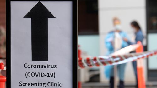Coronavirus clinic in Melbourne.