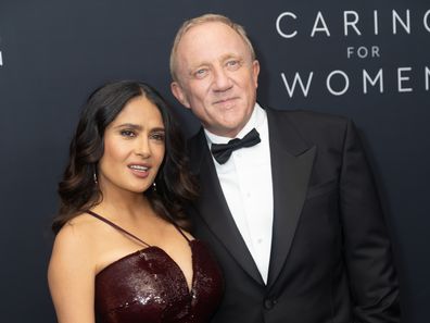 Francois-Henri Pinault and Salma Hayek attend the Kering Caring For Women Dinner at The Pool on September 12, 2023 in New York City. (Photo by Joy Malone/Getty Images)