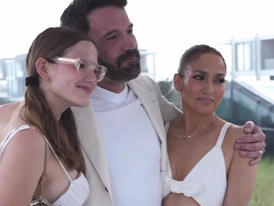 Violet Affleck, Ben Affleck and Jennifer Lopez at Michael Rubin's Hamptons White Party 2023