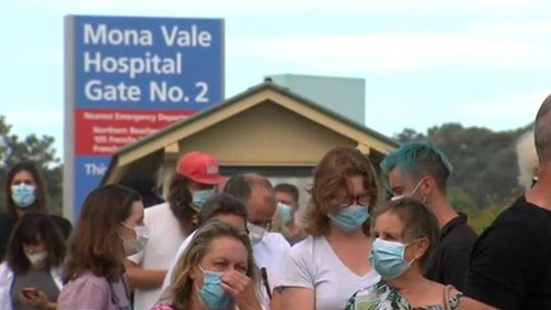 Lines at Mona Vale Hospital this evening.