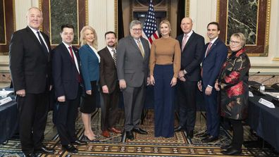 William Barr, Ivanka Trump and Peter Dutton, with other officials.