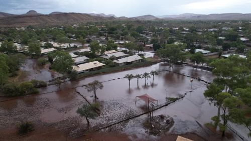 The town of Tom Price copped a drenching, after fierce storms lashed Western Australia's Pilbara.