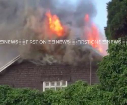 The fire at 38 Black Street, Brighton. (Supplied / Rhys Marsh)