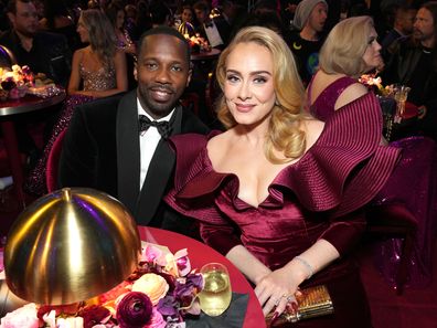 Rich Paul and Adele at the 2023 Grammy Awards