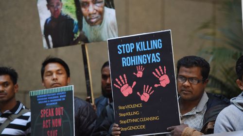 Rohingya supporters rally in Sydney over Muslim deaths in Myanmar