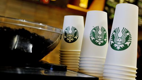Even at Starbucks where the labels are posted, many coffee drinkers are unaware of them. (AAP)