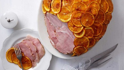 Glazed orange ham
