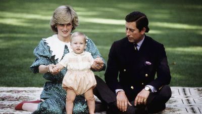 Princess Diana and Prince Charles with baby William in New Zealand, 1983<br>