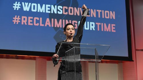 Rose McGowan has been a leading voice against sexual harassment in Hollywood. (AAP)